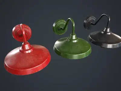 Wall lamp Low-poly 3D model 18