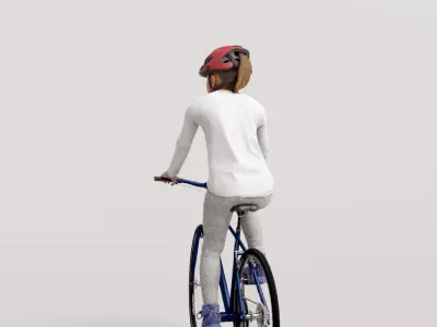 Humano Girl riding a bike 1019 3D model