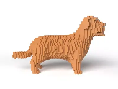 Terrier Minecraft Voxel Low-poly 3D model