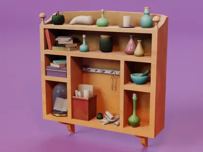 Low-poly shelf Low-poly 3D model