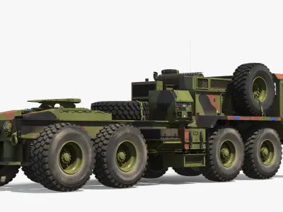  Oshkosh HEMTT M985 Military Tractor with Spare Tire Camo 
