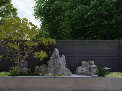 Garden Landscape 3D Model - SketchUp and Lumion Scene-PLAN 3D model