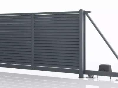 Aluminum Electric Sliding Gate -Model 1- 3D model