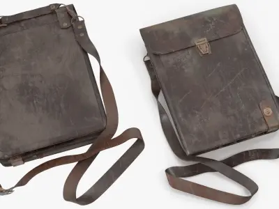  Vintage Historical Leather Crossbody Bag Dirty Surface Brown 