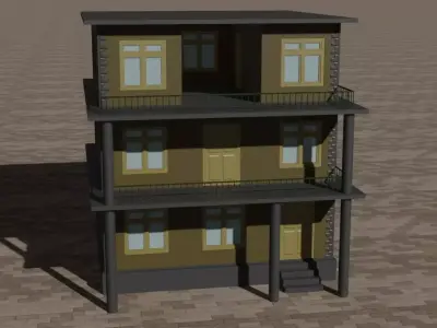 City house low-poly 3D model get