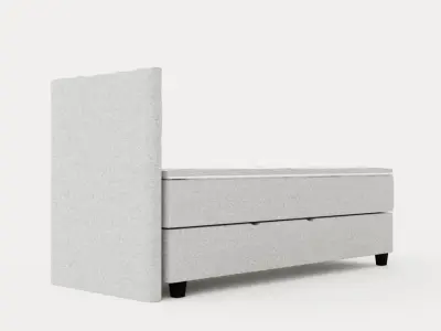 Royal Bed Package With Storage90x200 Light Gray Low-poly 3D model