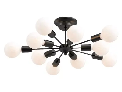 vitaluce-v4261-1-10pl nine light ceiling fixture with balls 3D model
