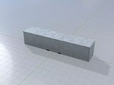 Shipping-Container light gray 40ft Low-poly 3D model