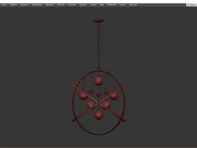  Atomic nucleus Chandelier Low-poly 3D model