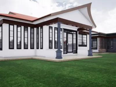 2 Small 2 bedroomed houses Low-poly 3D model