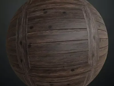Scratched Antique Dark Wood PBR Seamless Texture
