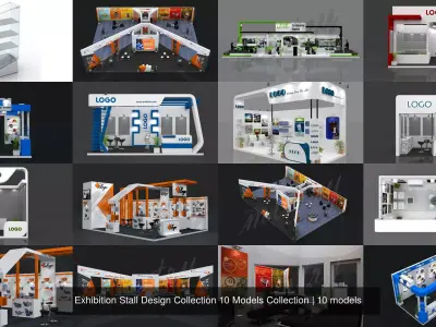 Exhibition Stall Design Collection 10 Models Collection 3D Model Pack
