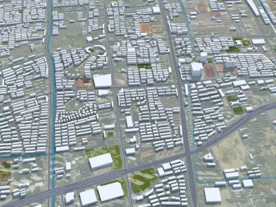 Yangzhou Jiangsu China 40km AI Low-poly 3D model