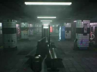 Subway Station Low-poly 3D model