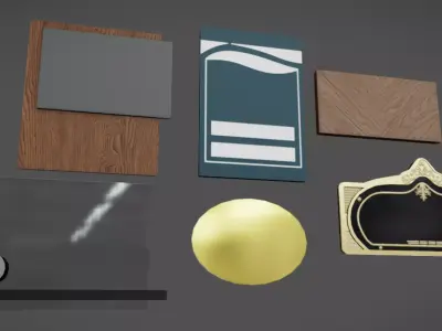 Plate Pack 05 Low-poly 3D model