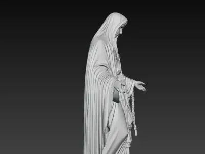 Sacred Heart Blessed Virgin Mary Highly Detailed 3D Sculpture 3D print model