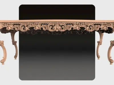 Carved dinner table for CNC 03 3D model