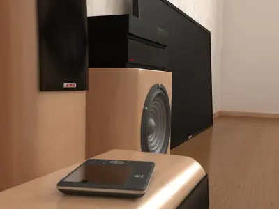 TV and HiFi surround sound system 3D model