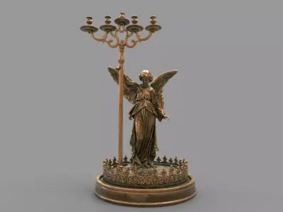 Angel candle holder hi poly 3D model