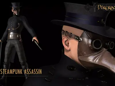 Steampunk Assasin Low-poly 3D model