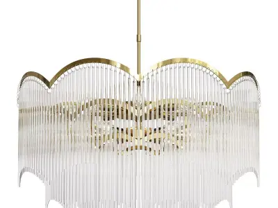 Gold Crystal Tassel Modern Chandelier Lights Ceiling Light Low-poly 3D model