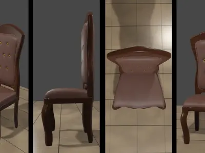 Dining Table - Indonesian teak wood Free 3D model