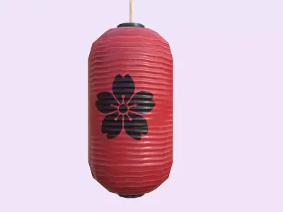lantern paper hanging Low-poly 3D model