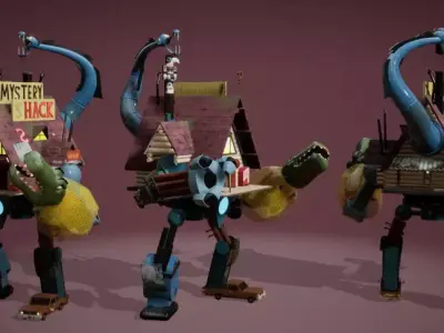 Gravity Falls Shacktron 3D Model Low-poly 3D model