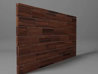 Redwood Wood Mosaic Tile wall panel Free low-poly 3D model