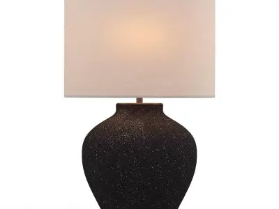 Corfu Black Table Lamp Drum Shade 3D model