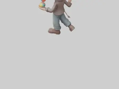 Cartoon Street Performer model 3D model