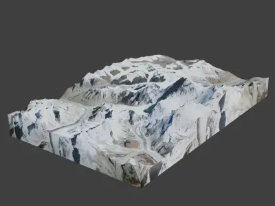 Changtse Mountain Low-poly 3D model