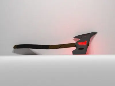 Tomahawk axe with light Low-poly 3D model