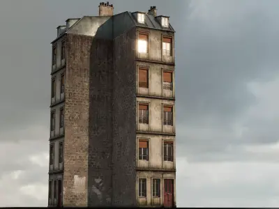 Paris Old Building Little Low-poly 3D model