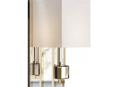 Dixon 1-Light Polished Nickel Sconce with Drum Shade Low-poly 3D model