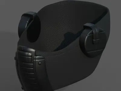 Helmet scifi fantasy futuristic gas mask  Low-poly 3D model