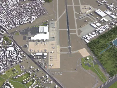 Marrakesh Airport Low-poly 3D model