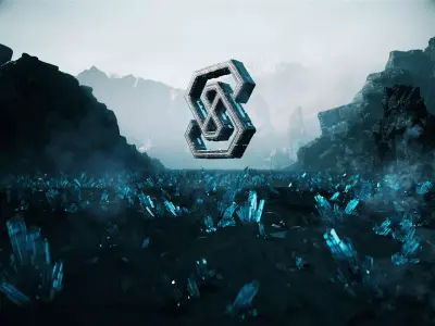 Aurora Mountain Crystal Ground Ore Scifi LOGO desert  3D model