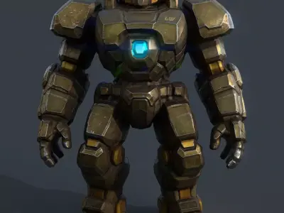 IRON WARDEN Low-poly 3D model