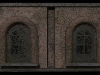 Low Poly Wall with two texture options moss wall Source Files Free low-poly 3D model