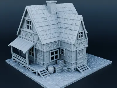 Medieval house 3D print model