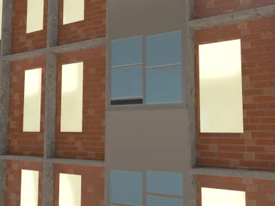6 storey house Low-poly 3D model