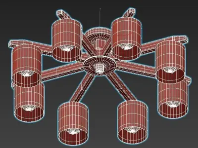 criss ceiling light fixture with six lights 3D model