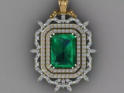 Gold Diamond Women pendant 3D print Model 3D print model purchase