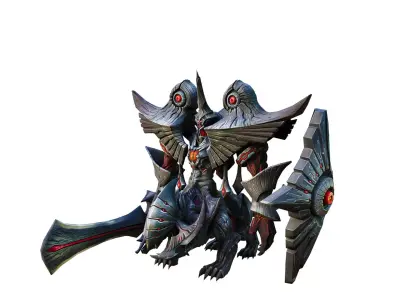 Mechanical Battle Armor Low-poly 3D model