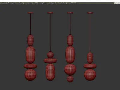 Alani Glass Pendant Light Low-poly 3D model