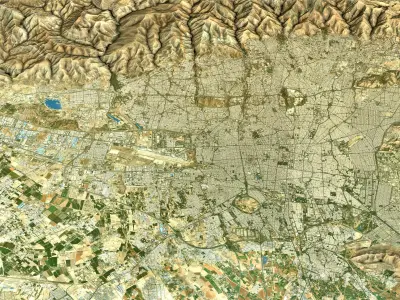 Tehran - Topography Terrain Low-poly 3D model