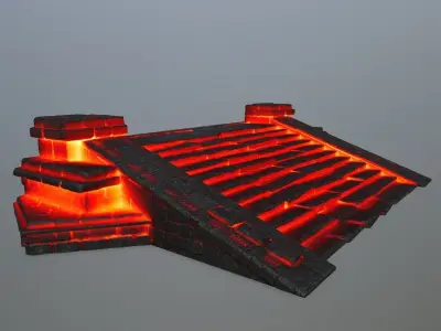 fire stair Low-poly 3D model