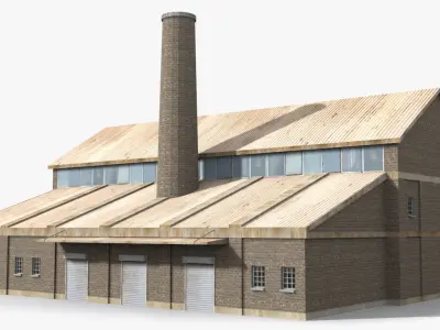 Factory x3 Low-poly 3D model purchase