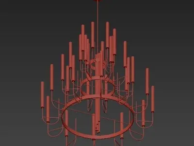 Luxxu chandelier in brass and glass 3D model